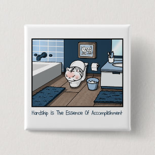 Baby White Tiger Hardship Badge Funny Cartoon Cat