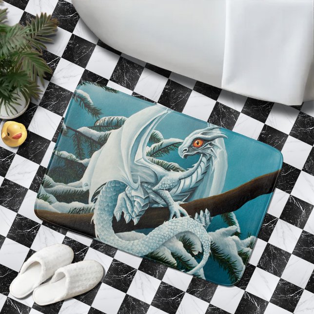Baby White Winter Dragon Bath Mat (Creator Uploaded)