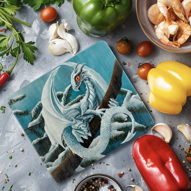 Baby White Winter Dragon Cutting Board (Creator Uploaded)