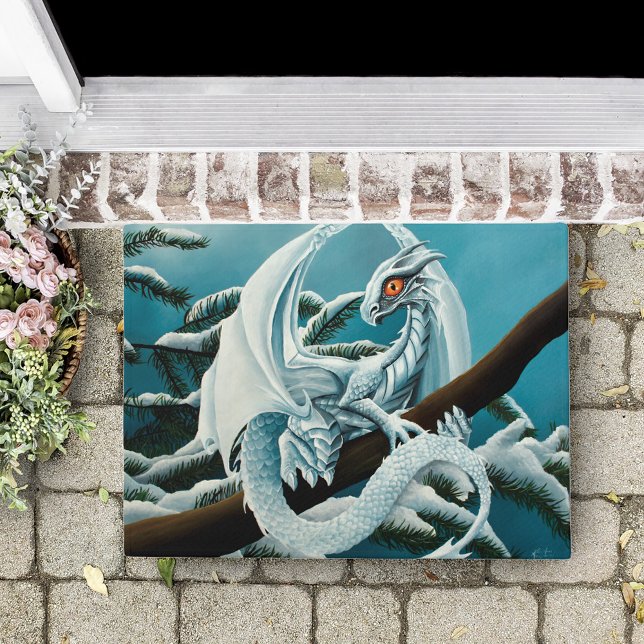 Baby White Winter Dragon Doormat (Creator Uploaded)