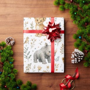 Baby Wild One Animals Wrapping Paper for Boys