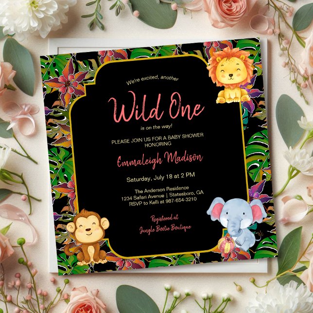 Baby Wild One Jungle Animals Invitation (Creator Uploaded)