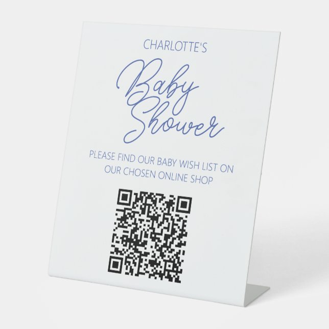 Baby Wish List QR Code Gift Solution Welcome Wish Pedestal Sign (Front)