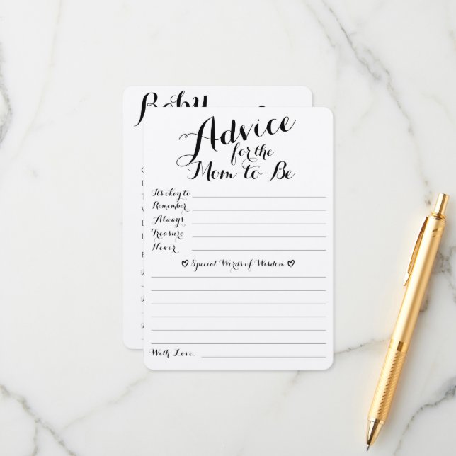 Baby Wishes Advice & Predictions Double Sided Card (Front/Back In Situ)