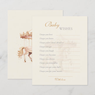Baby Wishes Vintage Carousel Girl Baby Shower Game