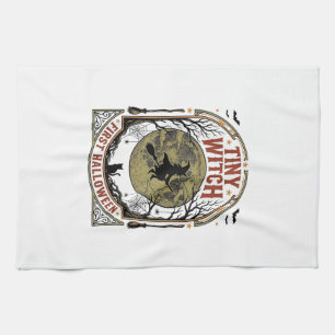 Baby Witch Halloween Shirt for First Spooky Season Tea Towel