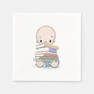 Baby With Books Teacher Shower  Napkin