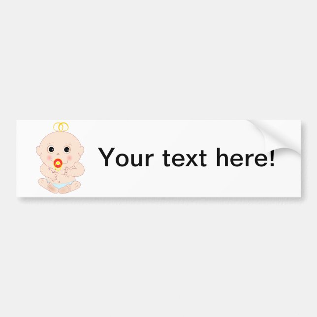 Baby with pacifier cartoon bumper sticker (Front)