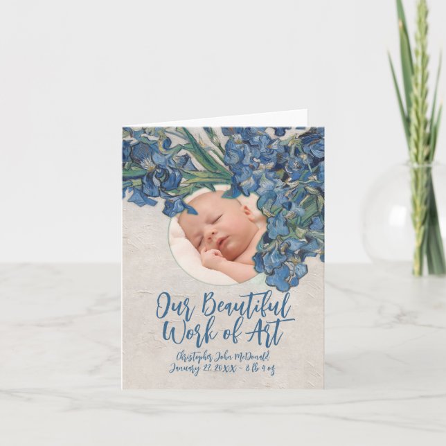 Baby With Van Gogh Irises Announcement (Front)