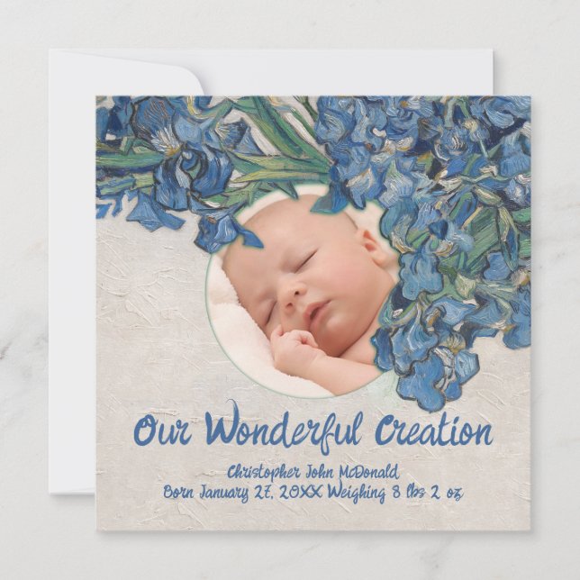 Baby With Van Gogh Irises Card (Front)