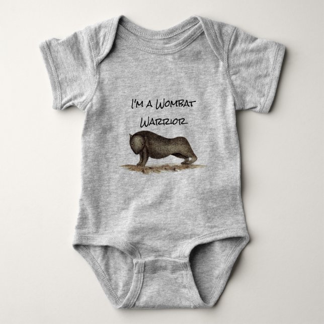 Baby Wombat Warrior T-Shirt Bodysuit (Front)