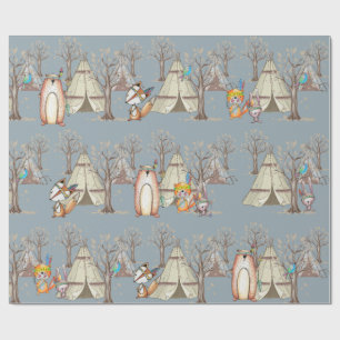 Baby Woodland Forest Animals Gift Wrapping Paper