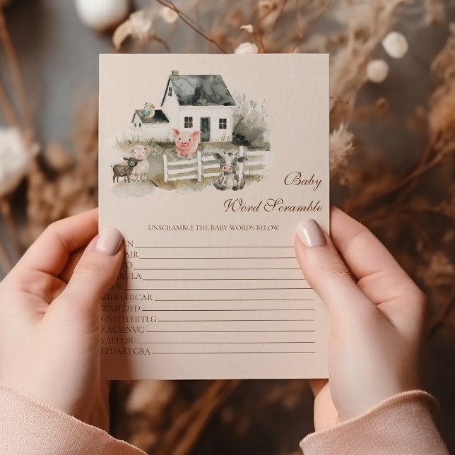 Baby Word Scramble Baby Shower Game (Creator Uploaded)