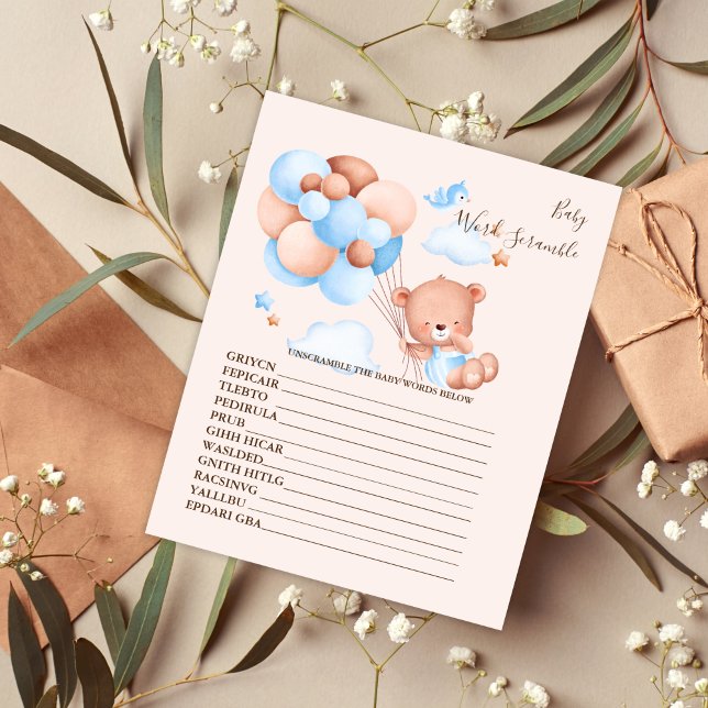 Baby Word Scramble Baby Shower Game (Creator Uploaded)