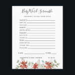 Baby Word Scramble | Baby Shower Game<br><div class="desc">This baby shower game card features beautiful soft watercolor winter florals in shades of red and white that are balanced with lush greenery, making it a warm and airy palette. Change background colour or add graphics to match your shower theme. Need coordinating graphics please contact me for a custom order....</div>