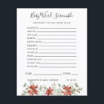 Baby Word Scramble | Baby Shower Game<br><div class="desc">This baby shower game card features beautiful soft watercolor winter florals in shades of red and white that are balanced with lush greenery, making it a warm and airy palette. Change background colour or add graphics to match your shower theme. Need coordinating graphics please contact me for a custom order....</div>