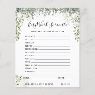 Baby Word Scramble Baby Shower Game