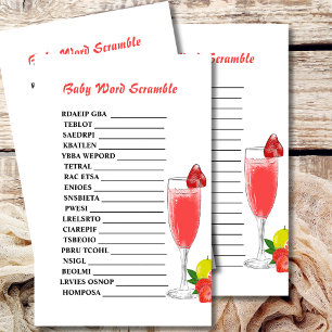 Baby word scramble brunch bubbly baby shower theme