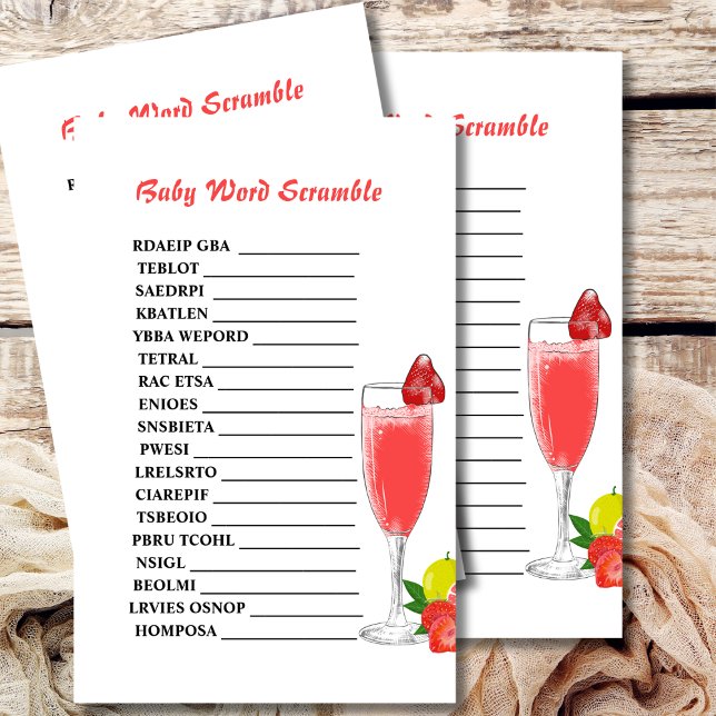 Baby word scramble brunch bubbly baby shower theme (Creator Uploaded)