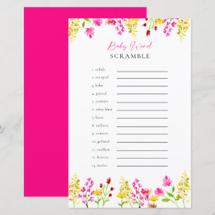 Baby Word Scramble Game Floral Baby Shower