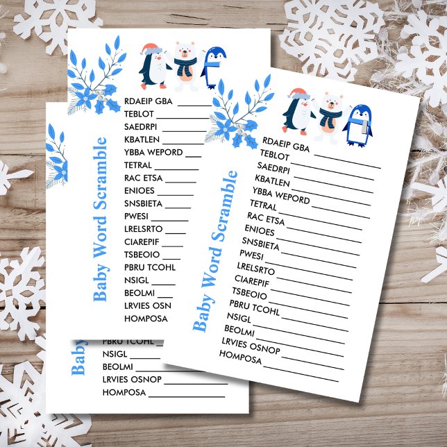 Baby Word Scramble game winter polar bear penguin (Creator Uploaded)