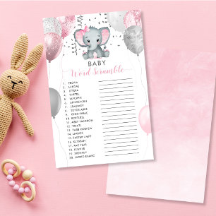 Baby Word Scramble Girl Elephant Shower Game