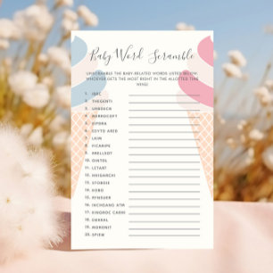 Baby Word Scramble Ice Cream Gender Reveal