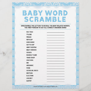 Baby Word Scramble [Luxury Lace [Blue]] Custom Letterhead