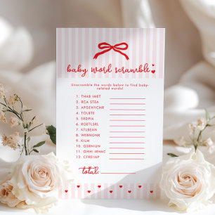 Baby Word Scramble Red Bow Coquette game