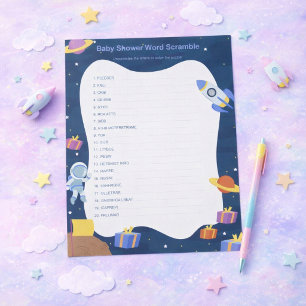 Baby Word Scramble – Space Edition Notepad