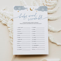 Baby Word Scramble Twinkle Star Baby Shower Game 