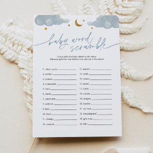 Baby Word Scramble Twinkle Star Baby Shower Game  Invitation