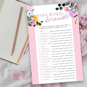 Baby Word Scramble Wildflower Baby Shower Game