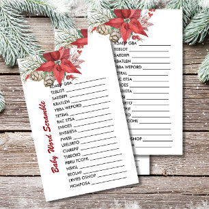 Baby Word Scramble winter baby in bloom poinsettia