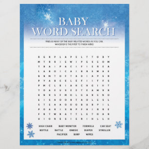 Baby Word Search [Snowy Blue] Custom Letterhead
