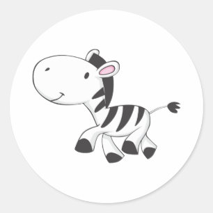 Baby Zebra Classic Round Sticker
