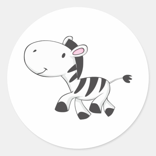 Baby Zebra Classic Round Sticker (Front)