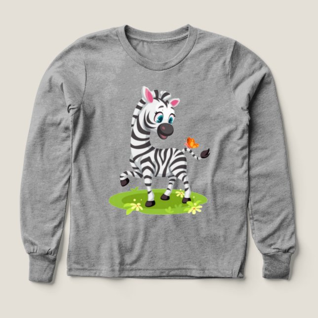 Baby Zebra Drawing Playing with Butterfly-23960 (Design Front)