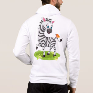Baby Zebra Drawing Playing with Butterfly-23960 Hoodie