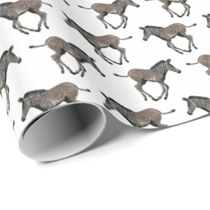 Baby Zebra Frenzy Wrapping Paper