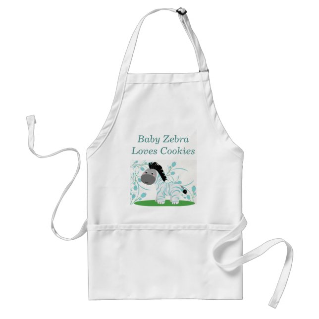 Baby Zebra Loves CookiesKitchen Apron (Front)