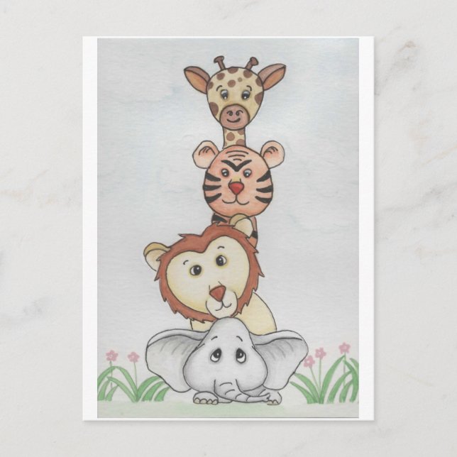 Baby Zoo Animals Postcard (Front)