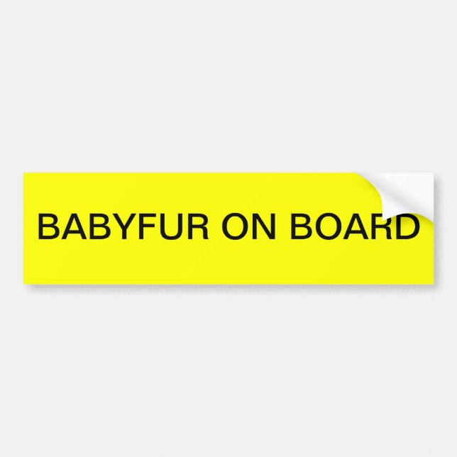 BABYFUR ON BOARD BUMPER STICKER (Front)