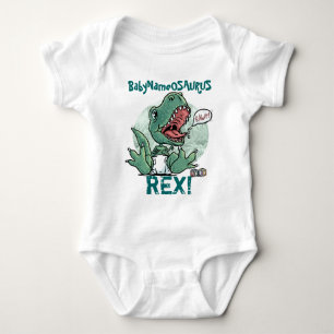 BabyNameosaurus Rex Edit with your Babys name! Baby Bodysuit