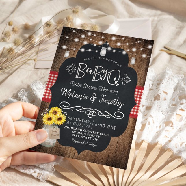 BabyQ Baby BBQ Country Baby Shower Invitations (Creator Uploaded)