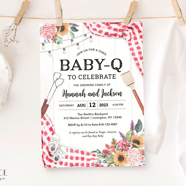 BabyQ Baby Shower BBQ Baby Shower Invitation (Baby-Q Baby Shower Invitation for BBQ Baby Shower)