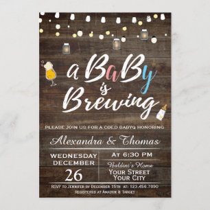 BabyQ BBQ Baby Brewing Shower Invitation
