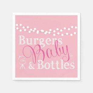 Babyq BBQ Baby Girl Shower Pink Picnic Cookout Napkin