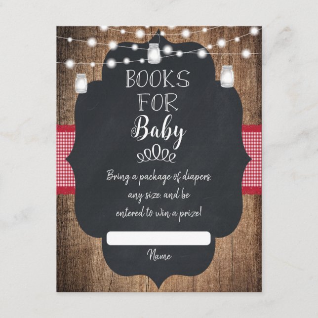 BabyQ BBQ Baby Shower Book Request  Enclosure Card (Front)