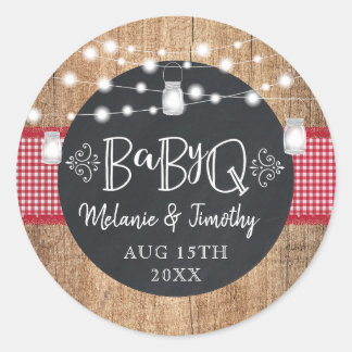 BabyQ BBQ Baby Shower Classic Round Sticker